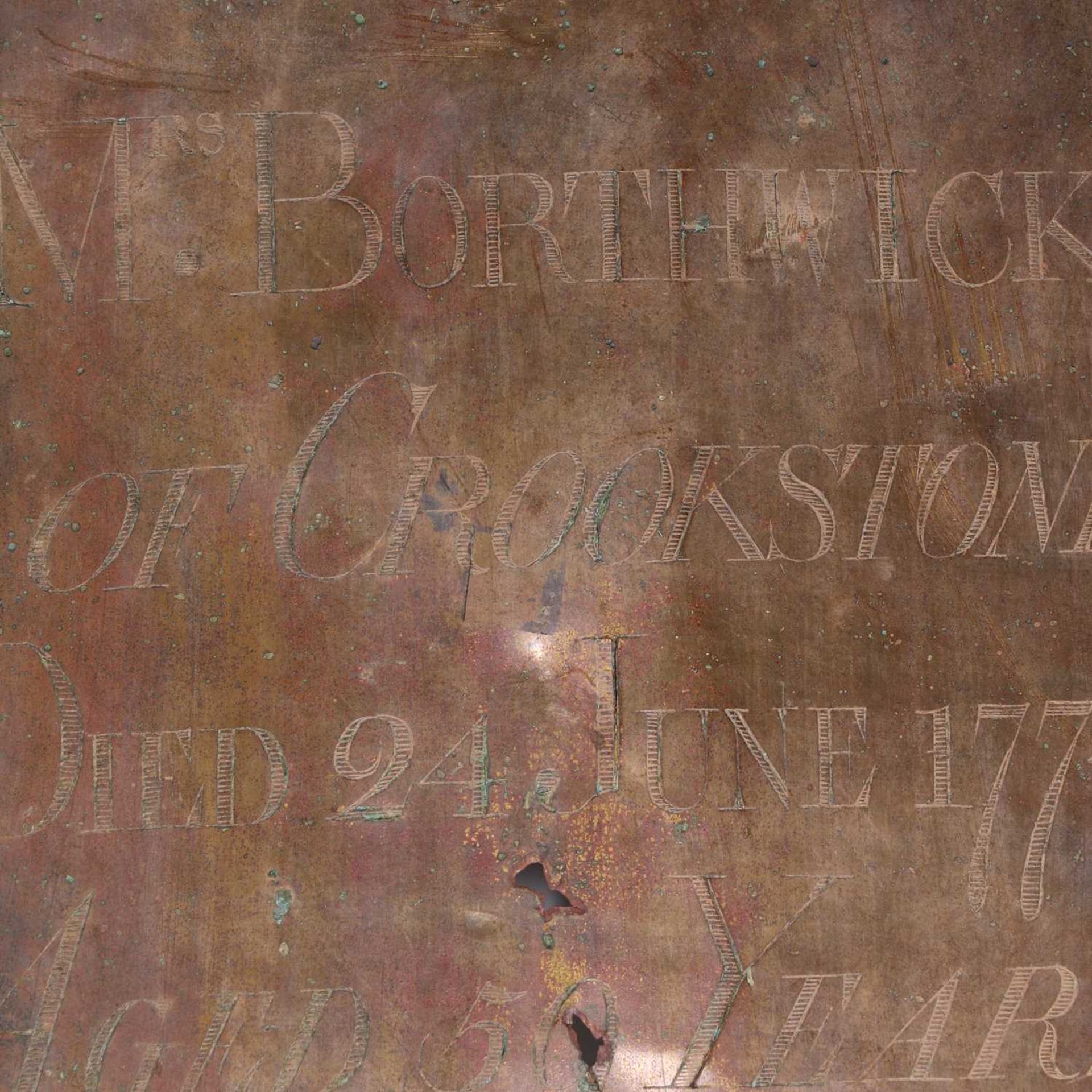 A George III gilt-copper coffin plate, - Image 3 of 4