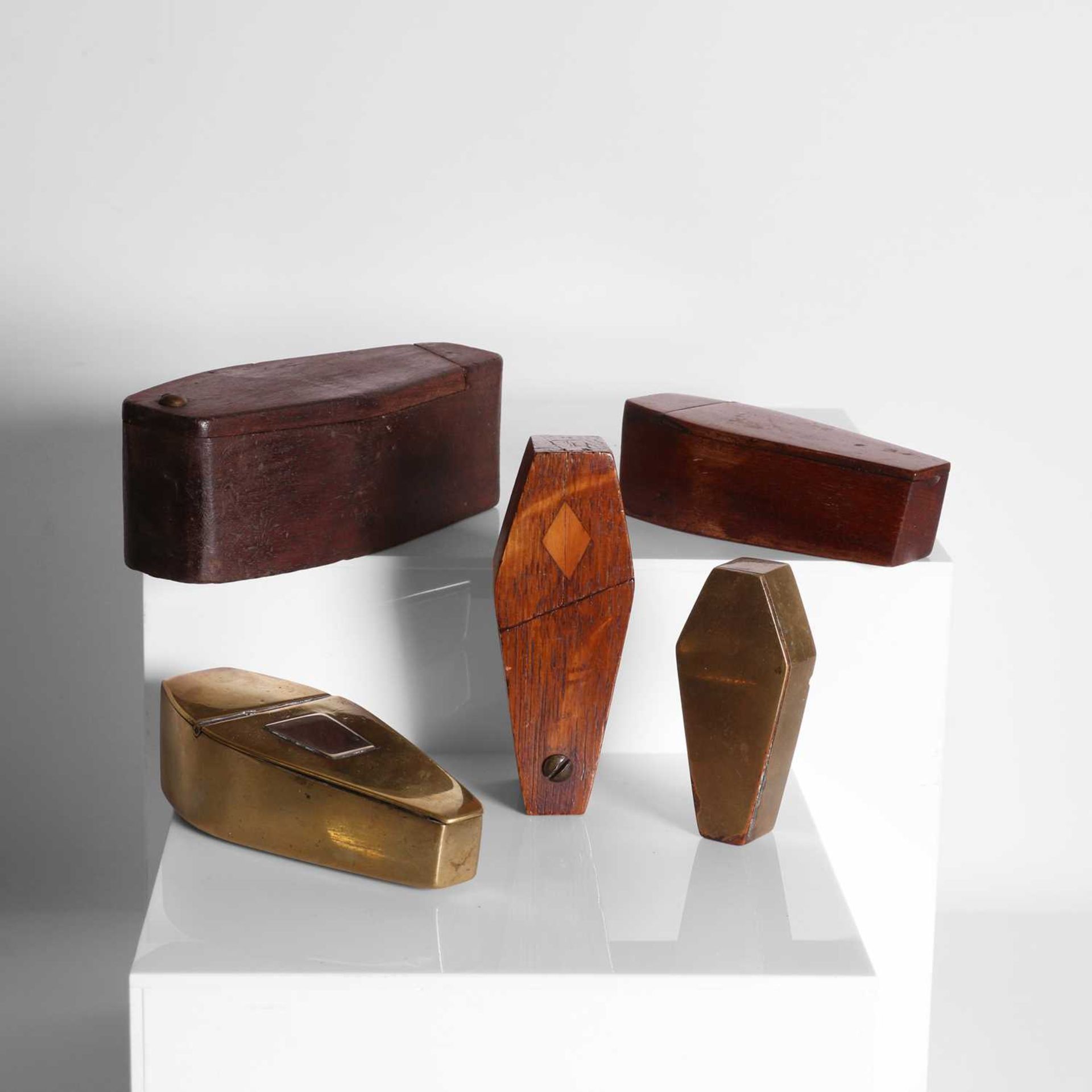 A group of coffin-form snuffboxes,