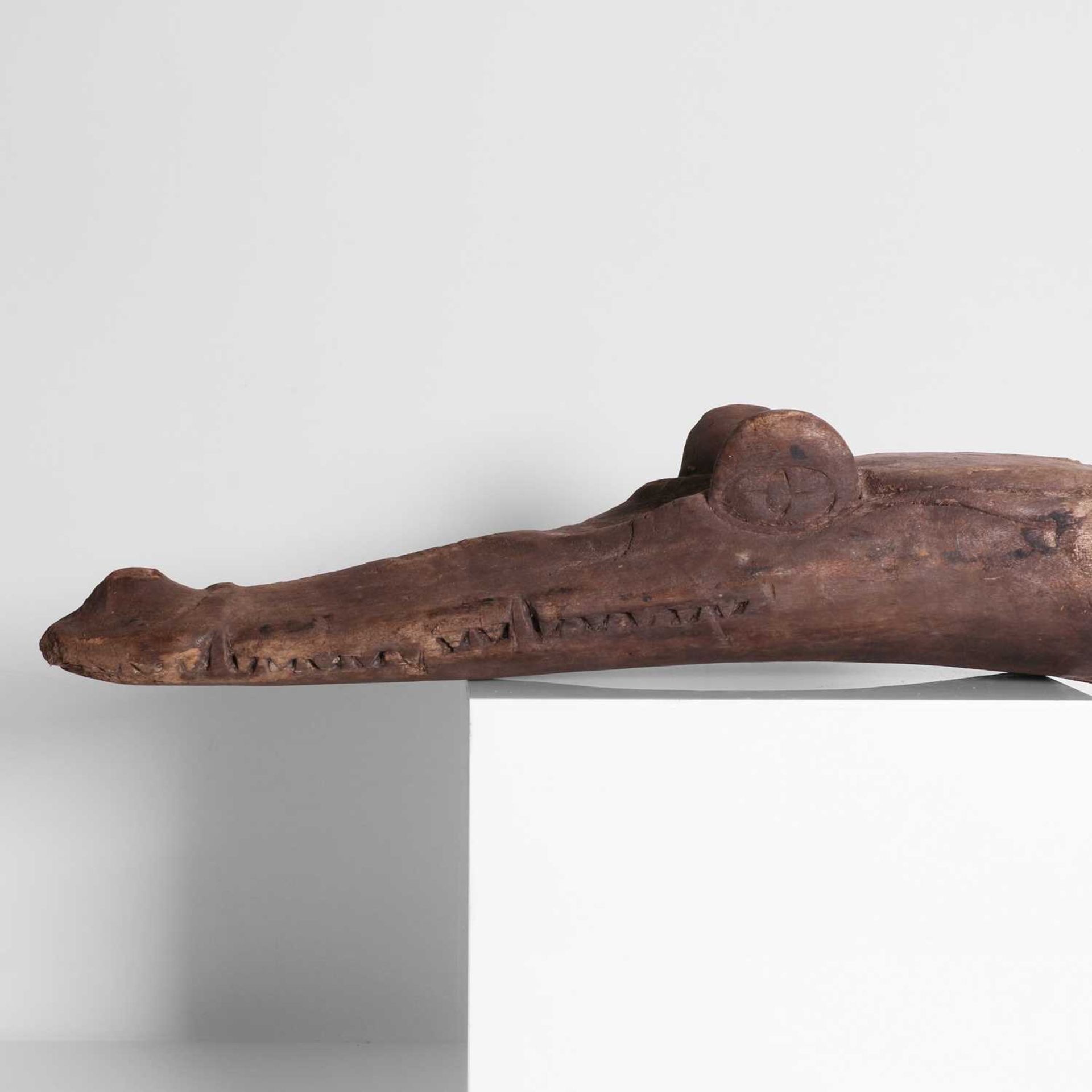 A group of three carved crocodile boat prows, - Image 5 of 7