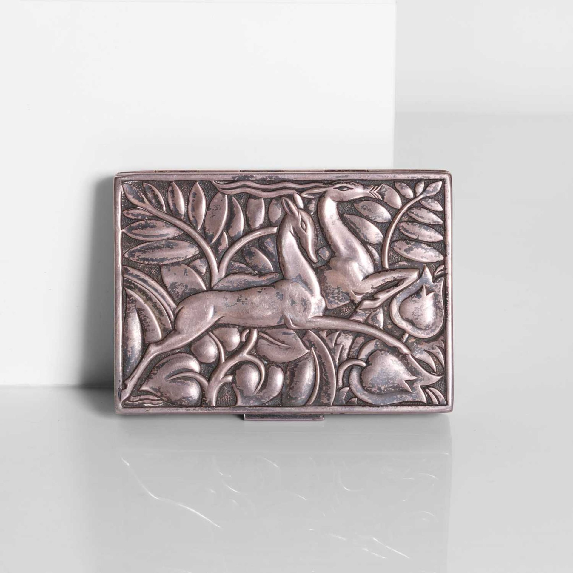 An Art Deco silver compact,