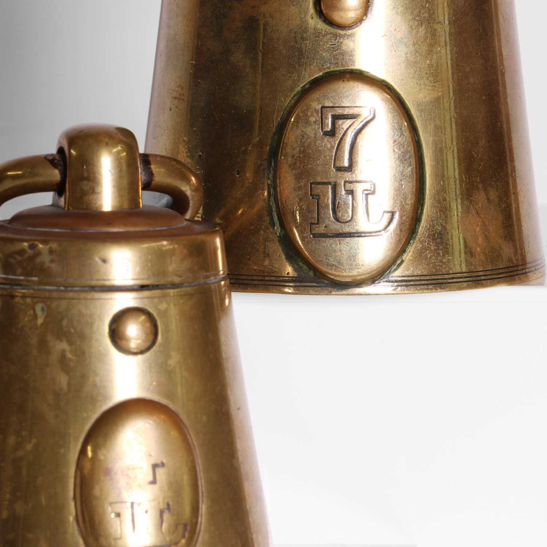 Two brass inkwells, - Image 2 of 5