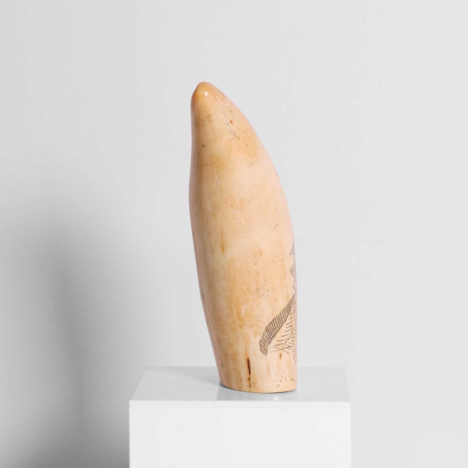 A scrimshaw-decorated sperm whale's tooth, - Image 3 of 5
