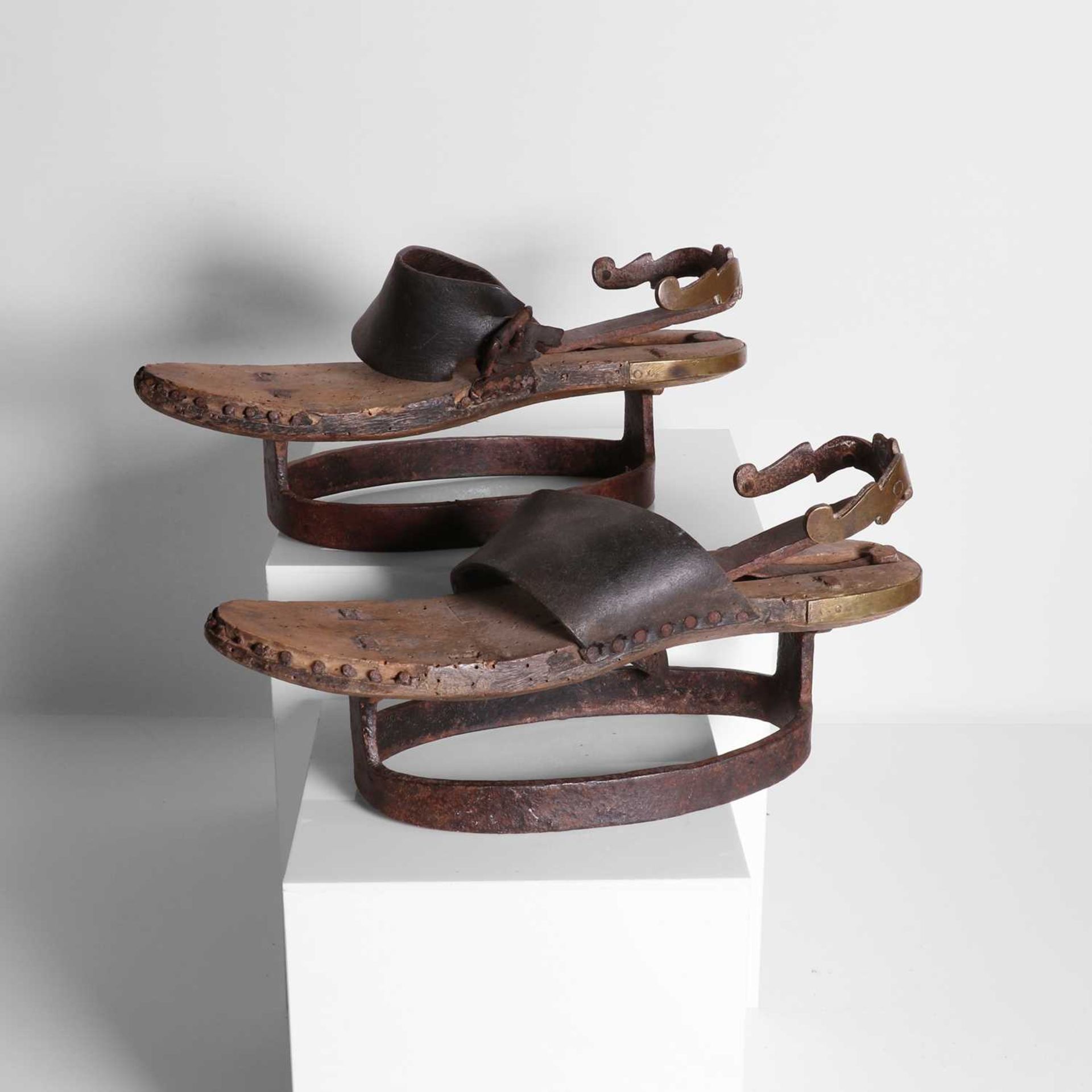 A pair of pattens or mud shoes, - Image 2 of 8