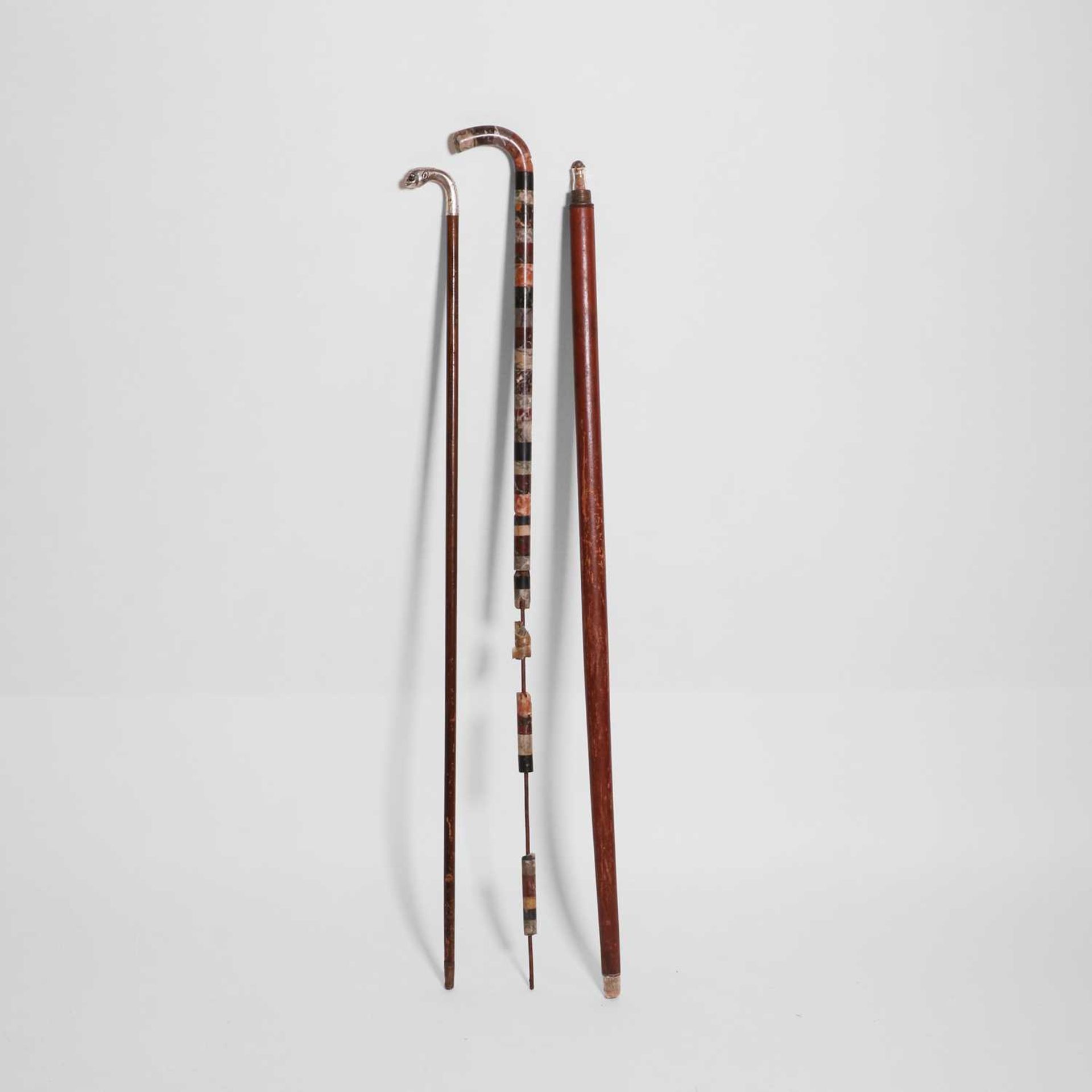 A Victorian specimen marble walking stick, - Image 6 of 8