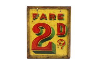 A painted fairground sign,