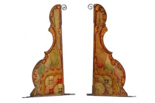 A pair of double-sided fairground stall brackets,