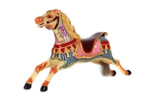 A rare fairground carousel galloper horse by R J Lakin,