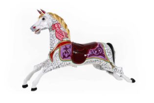 A rare fairground carousel mount galloper horse by F Savage & Co.,