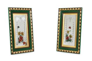 A pair of fairground wagon mirrored panels, attributed to George Orton,
