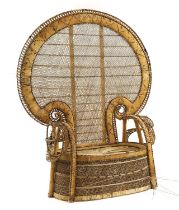 A large wicker peacock chairs,