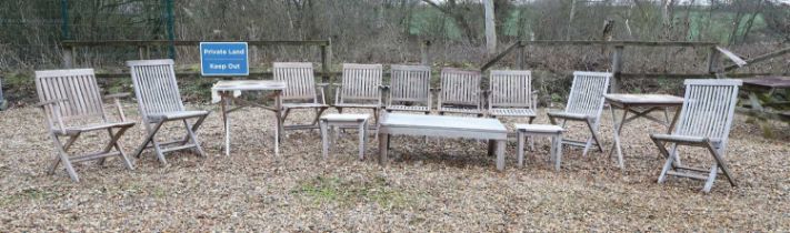 A Barlow and Tyrie teak garden suite