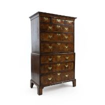 A walnut chest on chest,