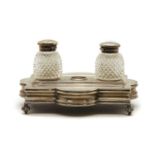 A Victorian silver inkstand,