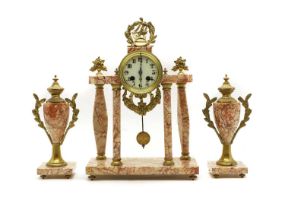 An Empire style hardstone clock