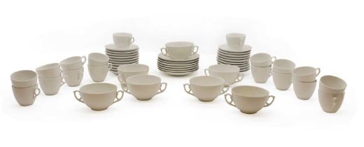 A Royal Copenhagen white fluted tea service