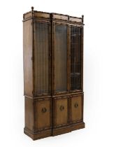 An oak faux bamboo bookcase