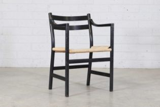 A Danish 'CH46' ebonised oak armchair,