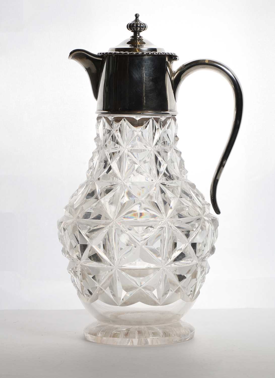 A silver mounted cut-glass claret jug, - Image 2 of 2