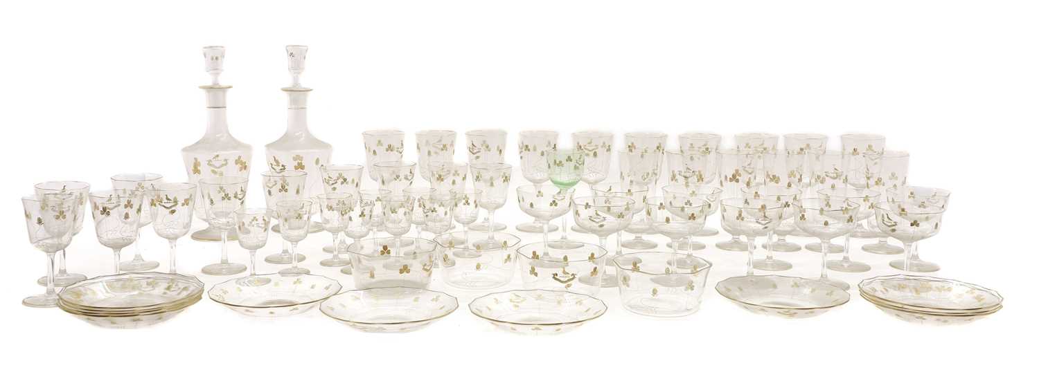 A suite of armorial drinking glasses