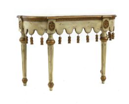 A Louis XVI style painted console table