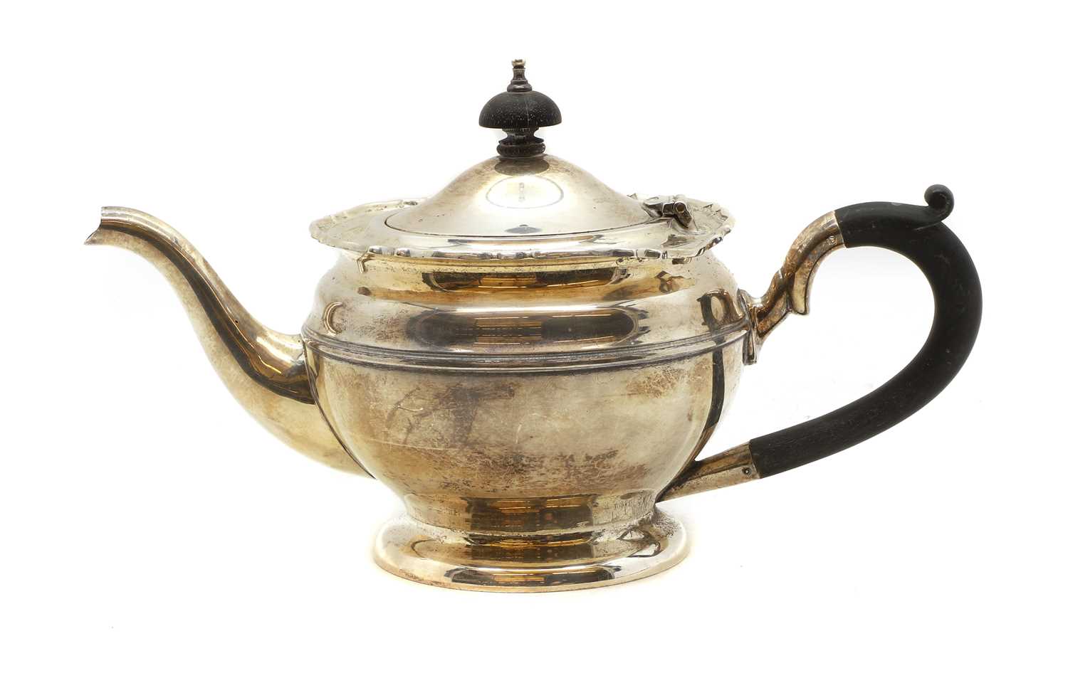 A silver teapot