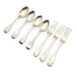 A collection of silver flatware