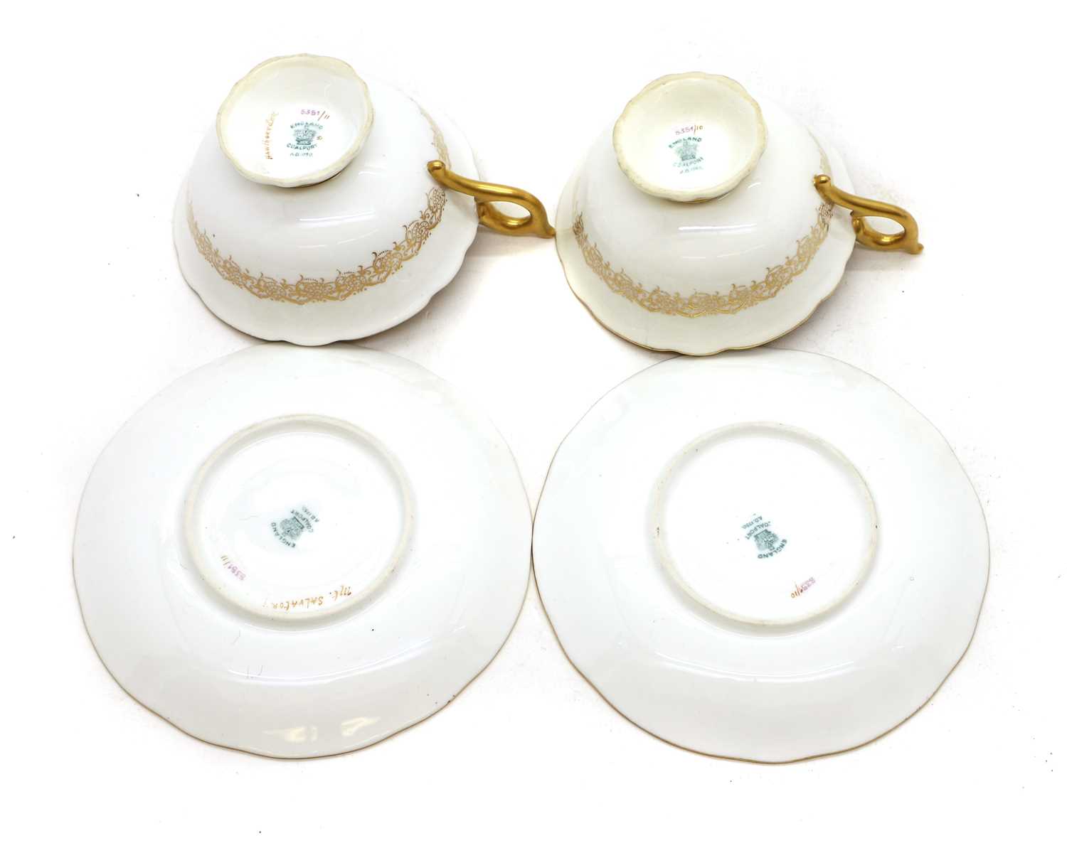 Two sets of Coalport porcelain cups and saucers - Image 5 of 5