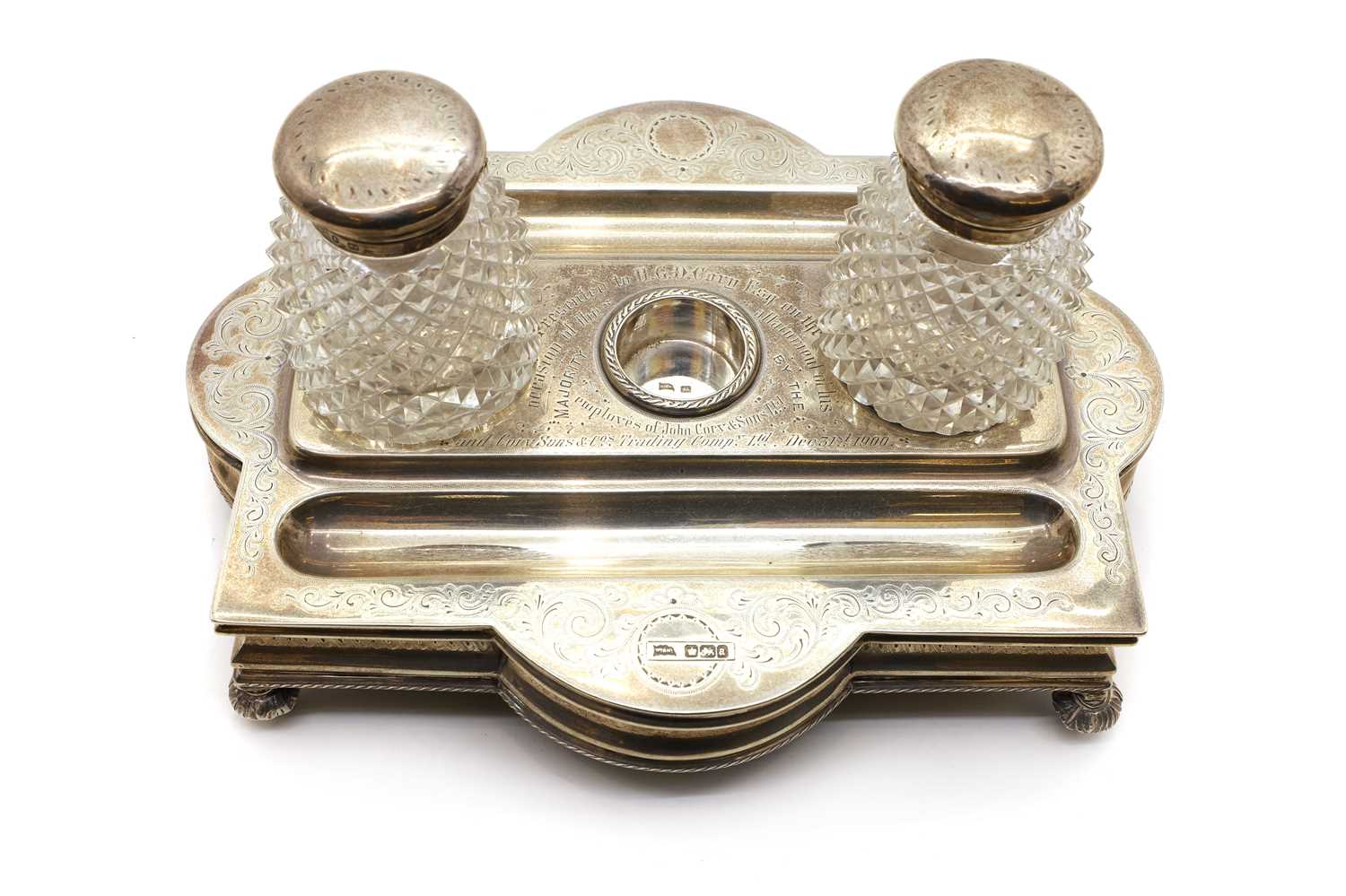 A Victorian silver inkstand, - Image 3 of 5