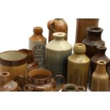 A collection of salt-glazed stoneware items