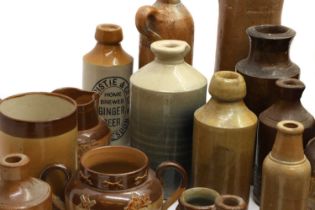 A collection of salt-glazed stoneware items