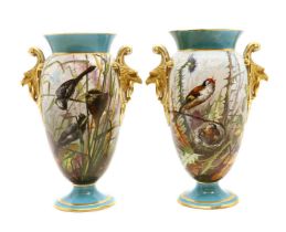 A pair of Paris porcelain two-handled vases,
