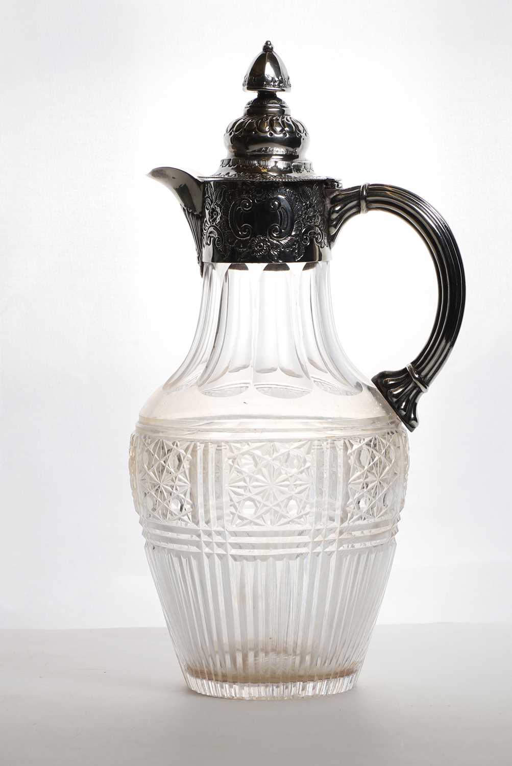 A silver mounted cut-glass claret jug - Image 2 of 2
