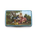 A silver and enamelled snuff box,