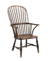 An elm Windsor armchair,