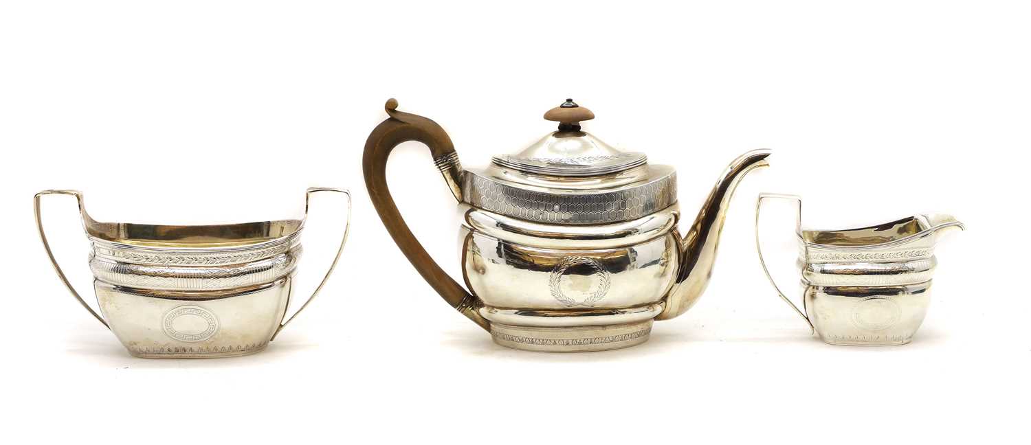 A composed George III silver tea service, - Image 2 of 3