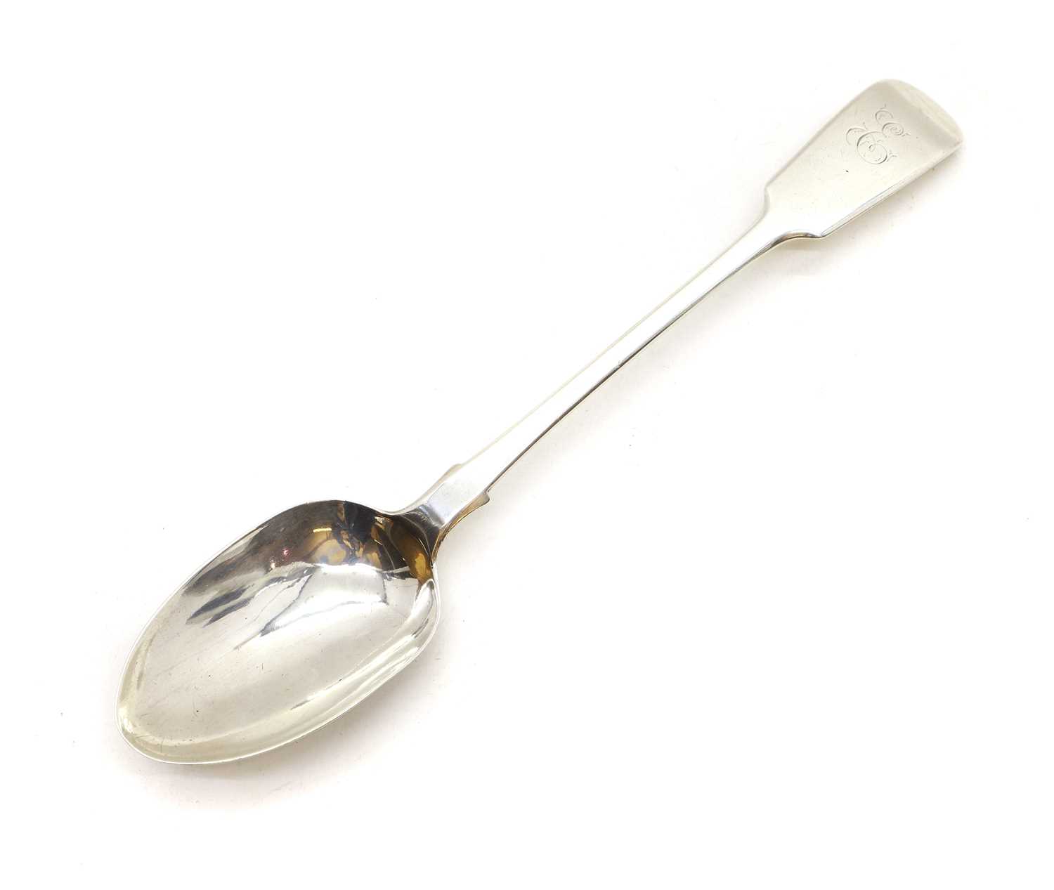 A Victorian silver serving spoon