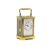 A brass carriage clock