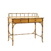 A faux bamboo writing desk