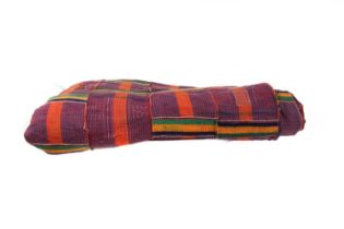 An wool blanket and a kente cloth