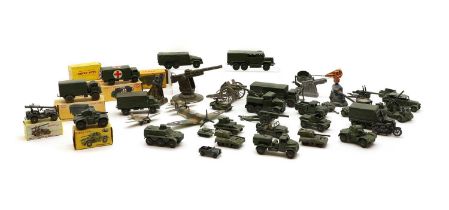 A collection of Dinky diecast military vehicles,