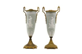 A pair of Wedgwood jasperware vases