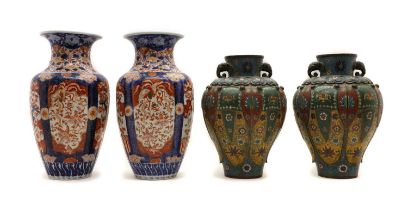 A pair of Chinese cloisonné vases,