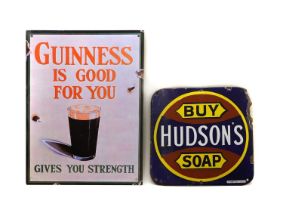 An enamel Guinness sign