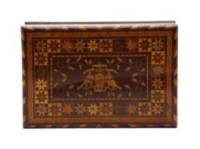 A Madeira Ware marquetry sewing box