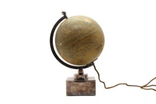 A Jacques Adnet glass terrestrial globe