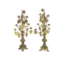 A pair of gilt-metal candelabra