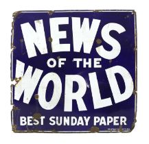 A 'News of the World' enamel sign