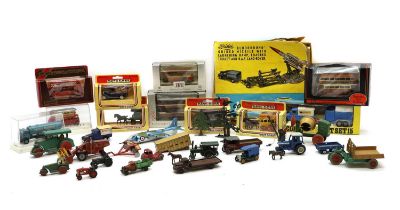 A collection of diecast toys,