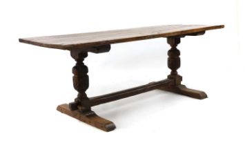 A Charles I-style oak refectory table