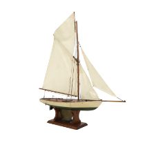 A decorative pond yacht